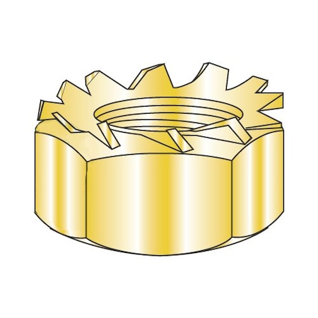 Newport Fasteners Lock Nut, 5/16"-18, Steel, Yellow Zinc, 0.258 in Ht, 1500 PK 688771